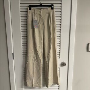 Amazon Cream Tailored High-Waisted Trousers